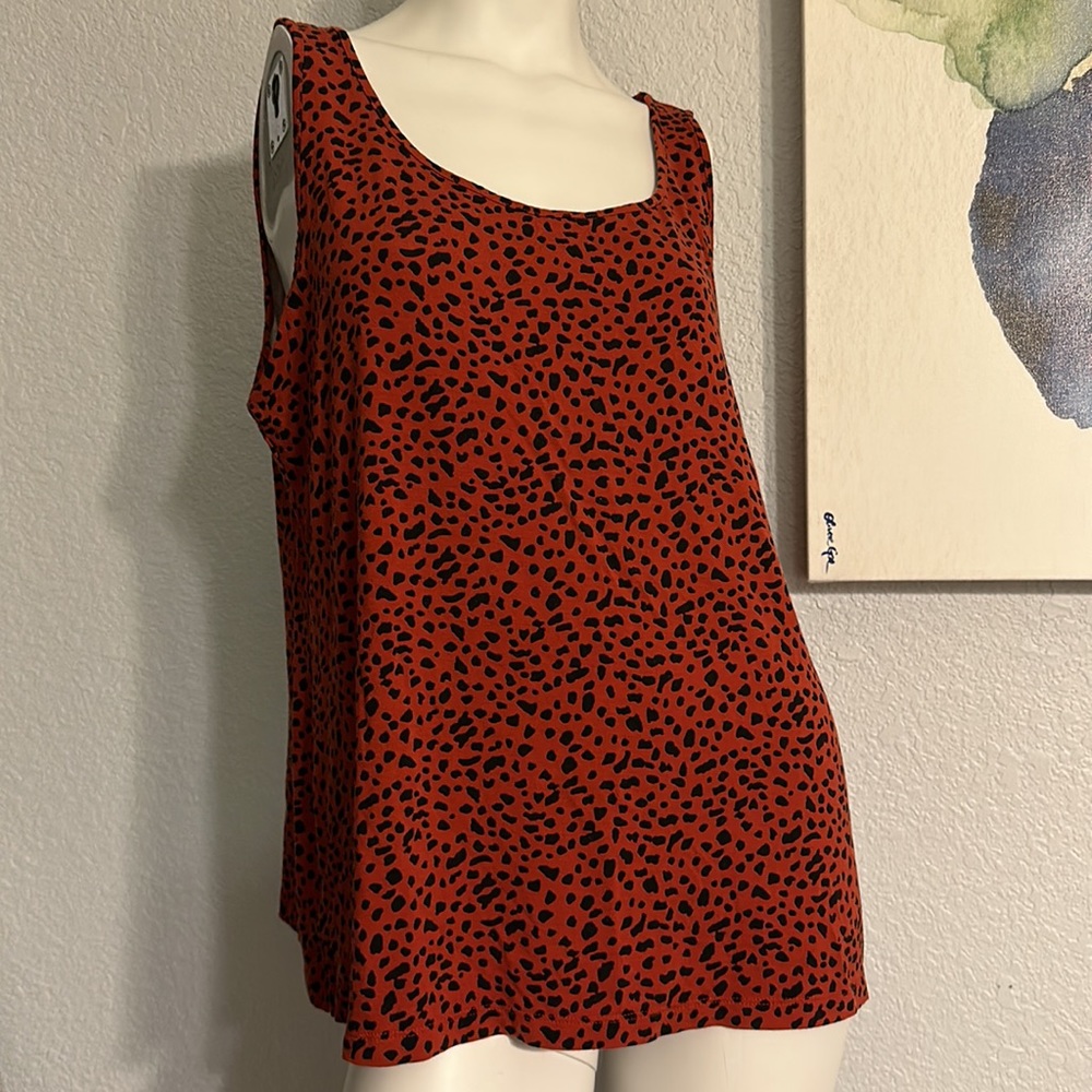 Chico’s Design Women’s Red & Black Sleeveless Top Blouse